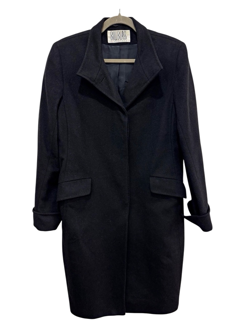 Vintage Bill Blass Black Classic Cashmere Trench Coat